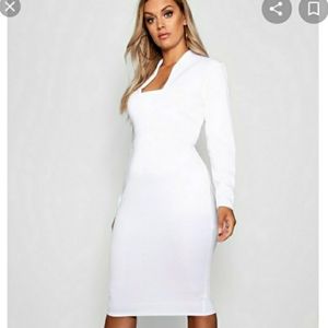 Boohoo Plus High Neck Midi Dress